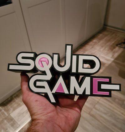 🎮 Squid Game 3D Text Model – STL File for 3D Printing