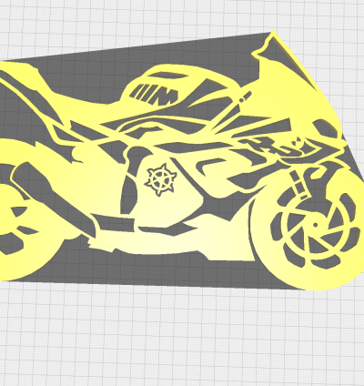 BMW S1000 Sport Bike 2D Decorative Panel – STL for 3D Printing