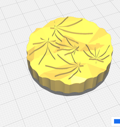 Coperchio per Grinder Erba con Foglie Decorate – File STL per Stampa 3D