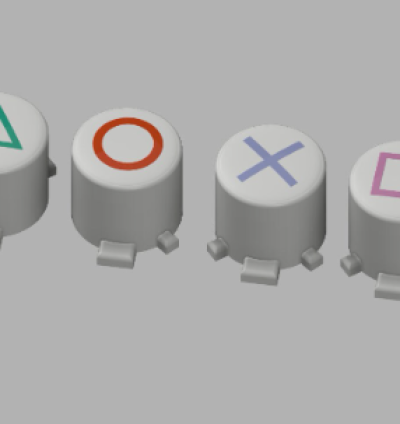PlayStation Controller Button Set 3D Print Model – PS5 Iconic Symbols (Triangle, Circle, Cross, Square)