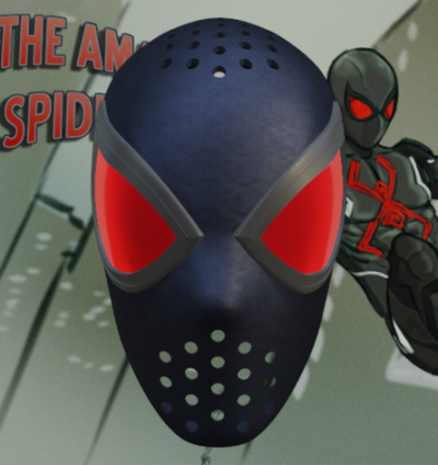 Black Spider-Inspired Tactical Mask – 3D Printable Superhero Helmet STL
