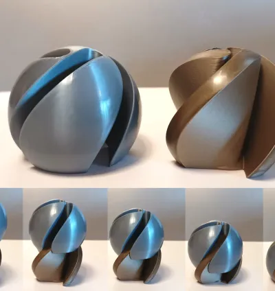 Twist Sphere Puzzle Sculpture – 3D Printable Kinetic Art Object