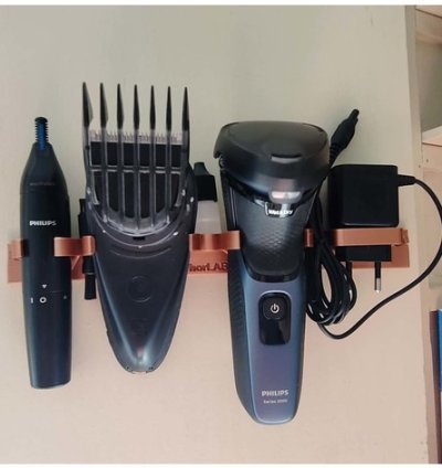 Wall-Mounted Philips Grooming Kit Holder | 3D Printable Organizer for Shaver, Trimmer & Nose Clipper