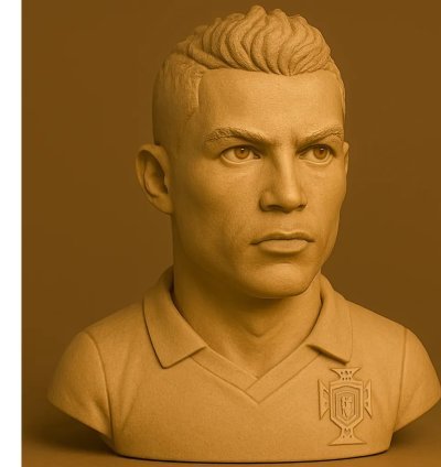 Cristiano Ronaldo 3D Printable Bust Model – High Detail STL for Fan Art & Display