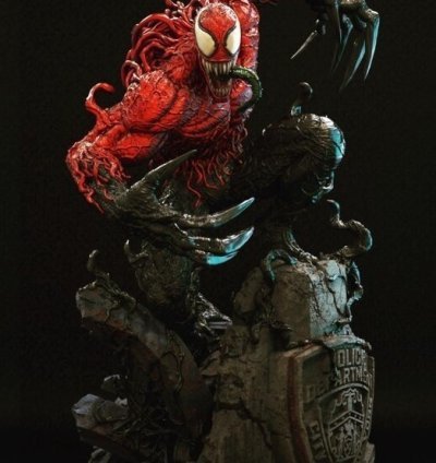 Toxin Symbiote 3D Printable Statue – Marvel-Inspired Collectible Figure