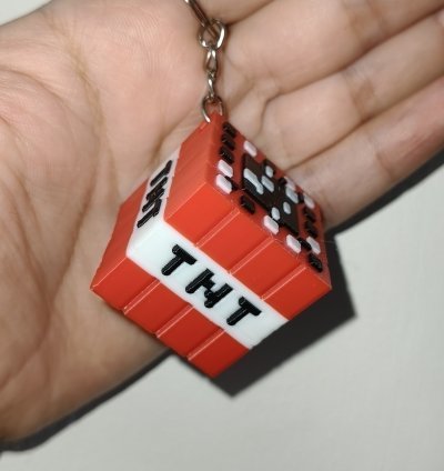 Minecraft TNT Block Keychain – 3D Printed Gamer Gift Accessory