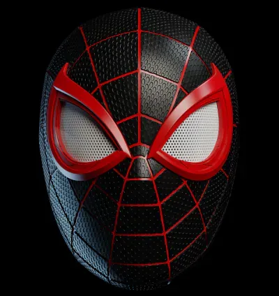 Miles Morales PS5 Faceshell - 3D Printable Model - DIY Spiderman Cosplay Mask - Digital Download - Accurate Replica