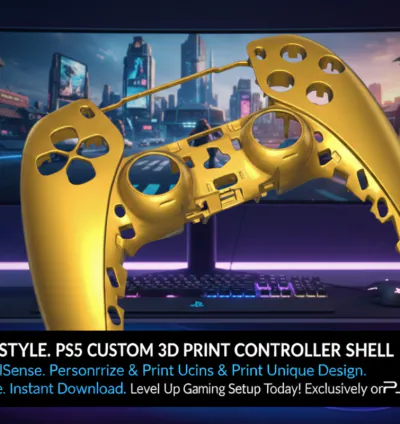 PS5 Controller Custom Shell 3D – Digital STL File for 3D Printing, Modding & Personalization