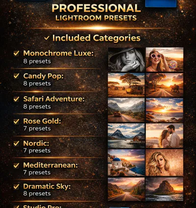 The Ultimate Collection 60+ Professional Adobe Lightroom Presets