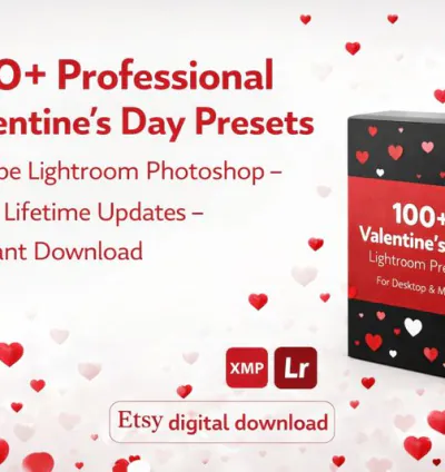 100+ Professional Valentine's Day Presets - Adobe Lightroom Photoshop - Free Lifetime Updates - Instant Download