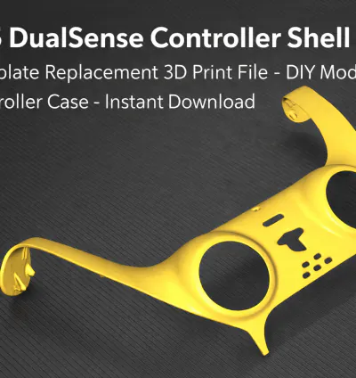 PS5 DualSense Custom Shell STL – 3D Printed Controller Mod Instant Download