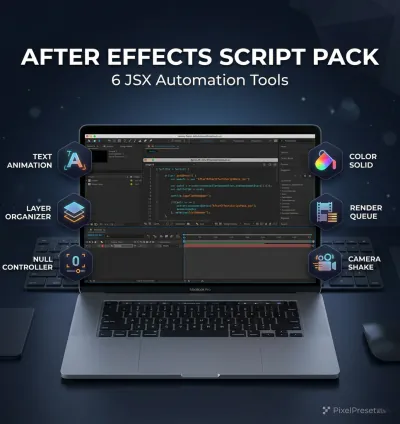 After Effects Script Pack JSX | Automation Tools for Video Editors | AE Productivity Scripts Bundle