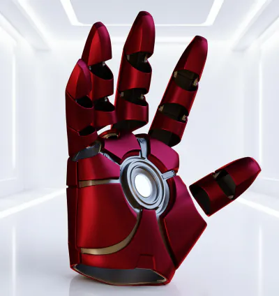 Iron Man Hand Gauntlet STL File | 3D Printable Repulsor Glove | Marvel Cosplay Prop | Wearable Armor Digital Download | Tony Stark MK85