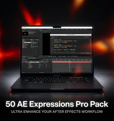 50 After Effects Expressions Pack | Text Animations Transitions Motion VFX Color Grading | AE Presets | Motion Design | Video Editing Tools