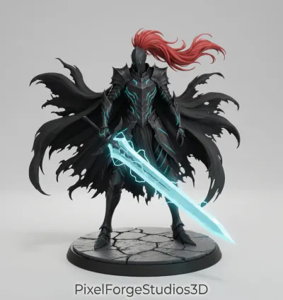 Shadow Knight Igris Dark Fantasy STL 3MF 3D Model Fantasy Figure 3D Print Digital File Instant Download