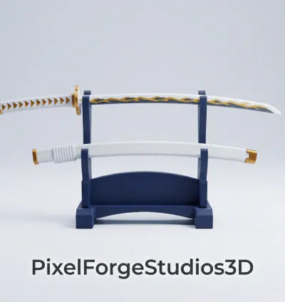 Zenitsu Agatsuma Demon Slayer Mini Sword STL 3MF 3D Model Anime Katana 3D Print Digital File Instant Download