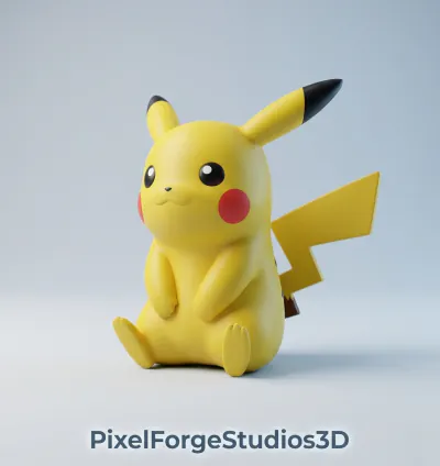 Pikachu Multicolor STL 3MF 3D Model 3D Print Anime Figure AMS Multi Color Digital File Instant Download