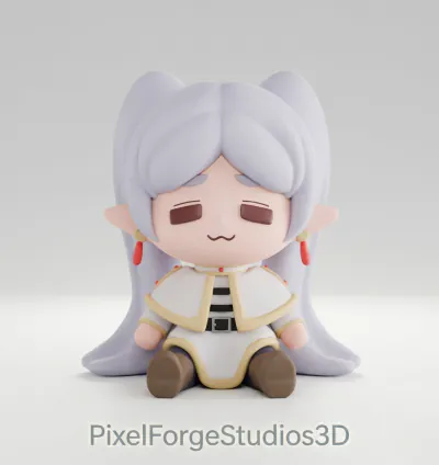 Frieren Chibi Figure STL 3MF 3D Model 3D Print Anime Figure Digital File Instant Download