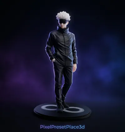 Gojo Satoru STL 3D Model Jujutsu Kaisen Anime Figure 3D Print File STL 3MF Collector Download