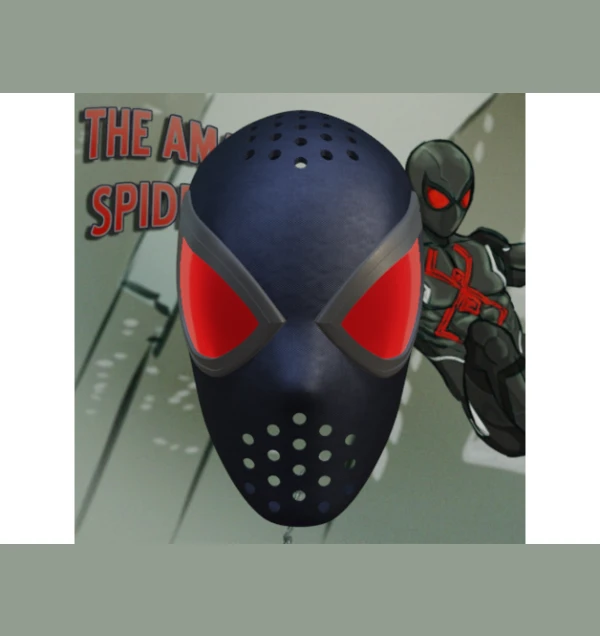 Black Spider-Inspired Tactical Mask – 3D Printable Superhero Helmet STL