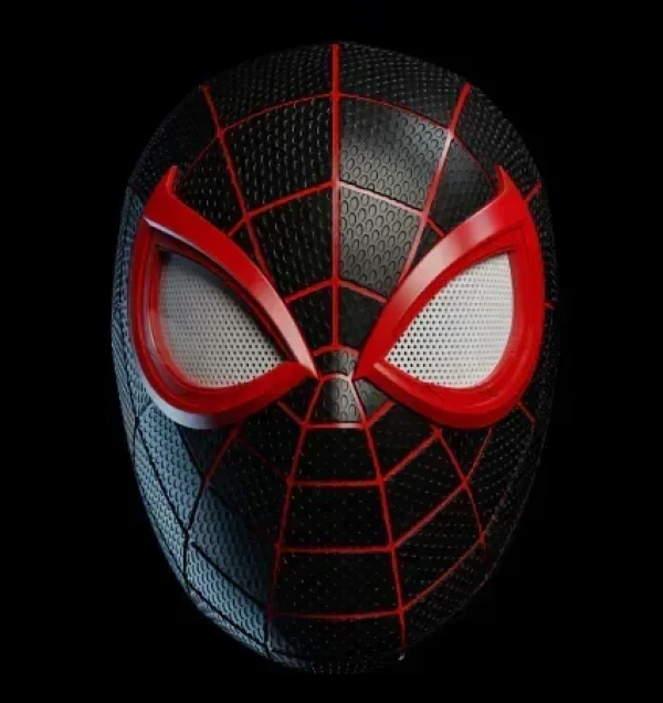 Miles Morales PS5 Faceshell - 3D Printed Spider-Man Mask - Cosplay Helmet with Magnetic Lenses - Accurate Replica Prop