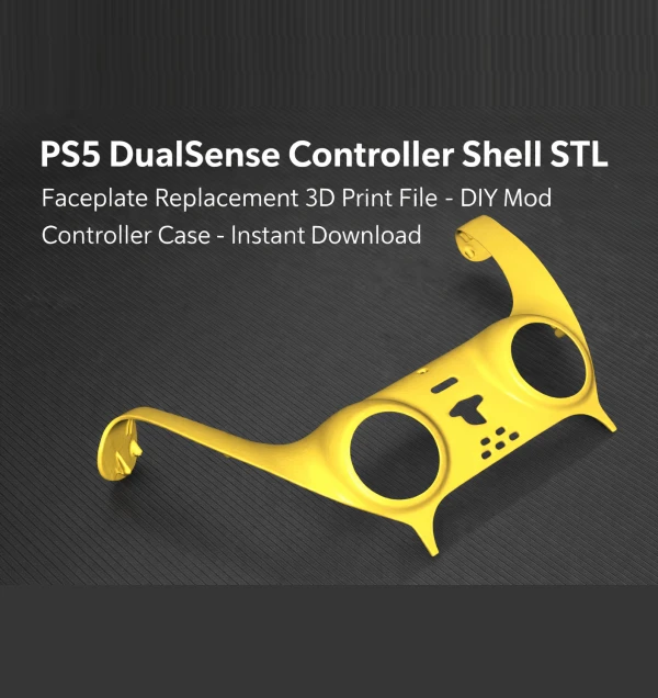 PS5 DualSense Custom Shell STL – 3D Printed Controller Mod Instant Download