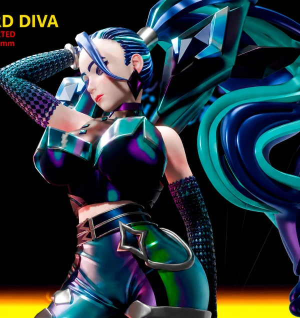 League of Legends Kai'Sa STL File – Pre Supported 3D Printable Anime Statue Model for Resin & FDM Printing