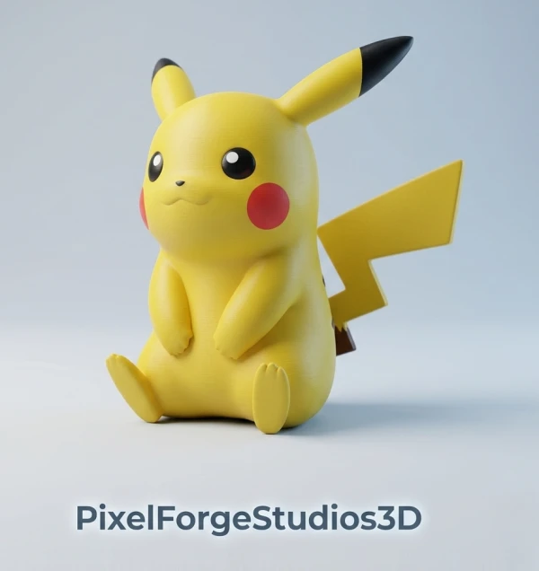 Pikachu Multicolor STL 3MF 3D Model 3D Print Anime Figure AMS Multi Color Digital File Instant Download