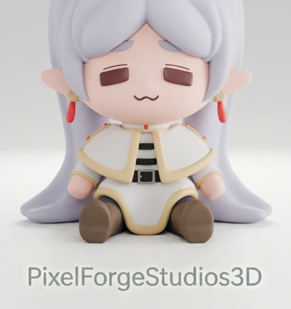 Frieren Chibi Figure STL 3MF 3D Model 3D Print Anime Figure Digital File Instant Download