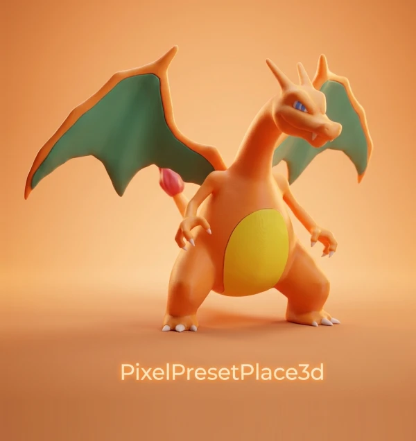 Charizard Pokemon STL 3D Model Dragon Figure 3D Print File STL 3MF Collector Model Download